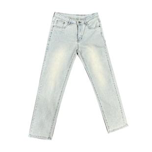 美式复古水洗磨白牛仔裤男2025秋冬高街做旧直筒裤百搭休闲九分裤