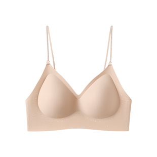 OEING粉底液内衣女聚拢小胸显大夏季薄款隐形无痕透气蚕丝文胸罩