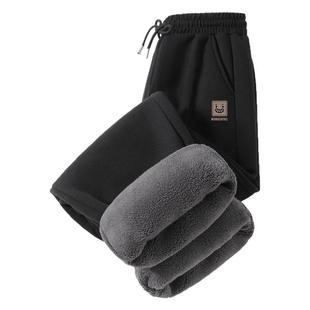 NN真维斯加绒直筒卫裤男士冬季羊驼绒休闲裤青少年加厚绒裤子男款