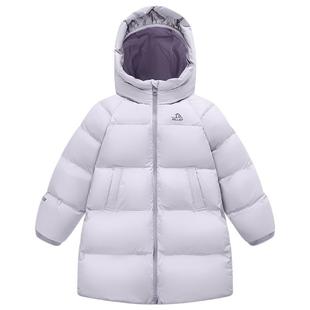 伯希和户外800蓬长款羽绒服2025新款儿童男女保暖防风鹅绒服外套