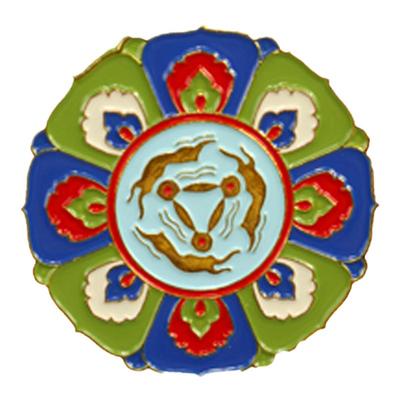 敦煌特色壁画九色鹿藻井飞天徽章胸章胸针衣服配饰旅游伴手礼礼物