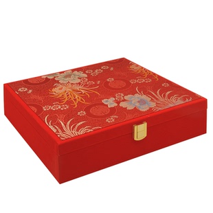 Fuyin 黄金龙凤镯套装盒 结婚首饰盒 订婚首饰盒 五金首饰盒