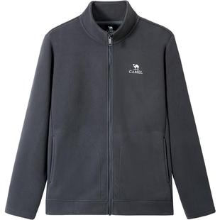 骆驼男装抗静电摇粒绒外套男秋冬季新款2025高克重立领保暖抓绒衣