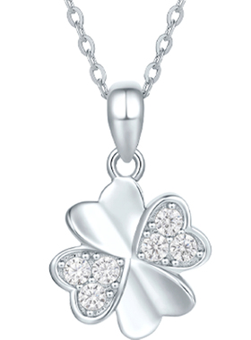 周六福项链女四叶草链坠S925银高级感轻奢小众送女友本命年礼物