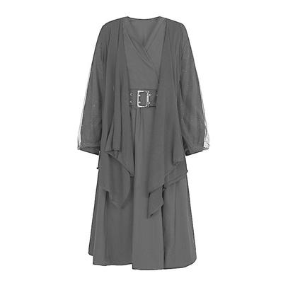 s.deer网纱收腰外套连衣裙套装