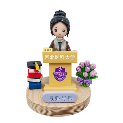 教师软陶泥塑diy定制石塑粘土人偶生日摆件送老师真人Q版摆件礼物