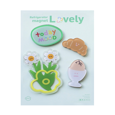 花花吐司面包可爱冰箱贴