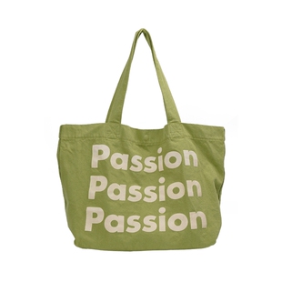 趁早有态度水洗棉帆布包时尚百搭语录大容量单肩手提斜挎包托特包