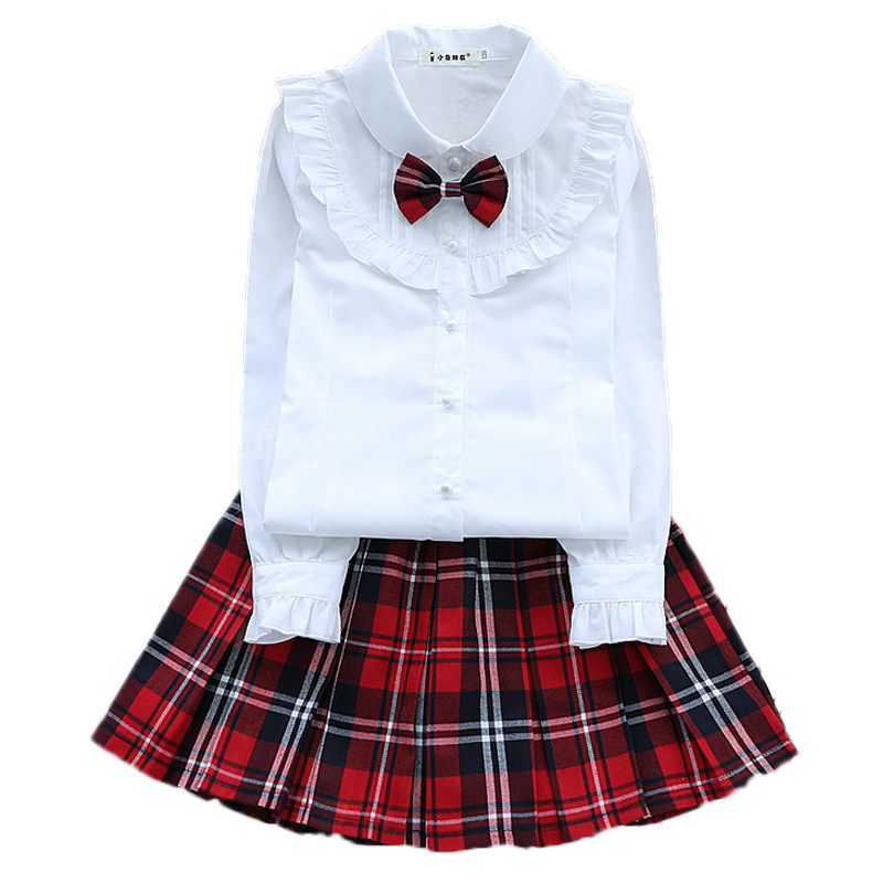 女童幼儿园小学生校服格子百褶裙