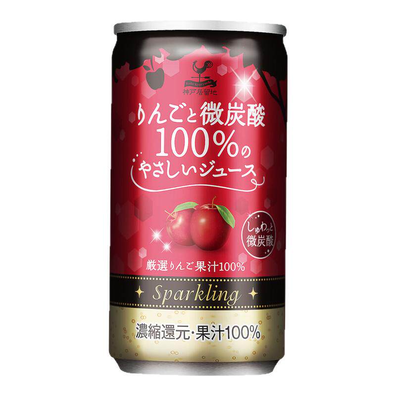 神户居留地清爽苹果汁汽水185ml*6罐 日本原装进口果汁碳酸饮料
