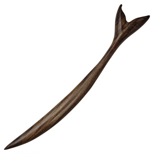 唐三把科檀秋刀鱼发簪鱼尾萌芽木簪新中式简约日常长短发盘发发饰