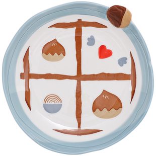 举个栗子碗炒菜盘子高级感饭碗家用可爱风小汤勺创意陶瓷餐具汤碗