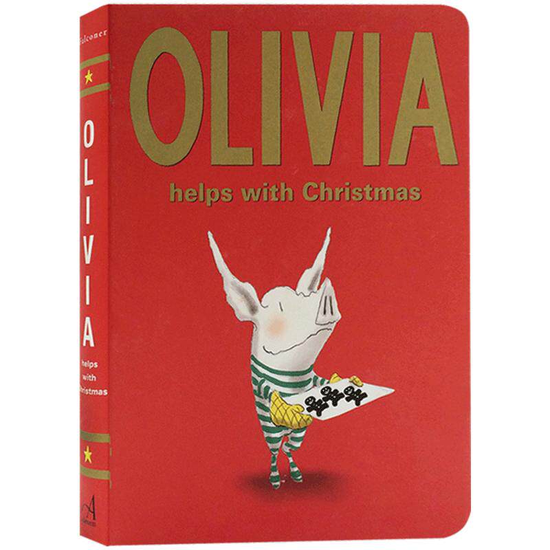 英文进口童书Olivia Helps with Christmas奥莉薇的圣诞节 卡板书 吴敏兰推荐绘本 低幼启蒙阅读读物 儿童英语故事图画书