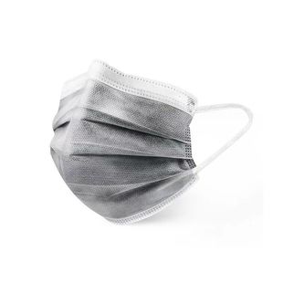 活性炭口罩一次性加厚四层防护粉尘电焊烟独立包装黑色灰色脸部