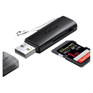 绿联读卡器相机sd卡tf卡二合一usb3.0高速读取ccd转换器行车记录仪内存储存卡适用苹果typec手机平板电脑