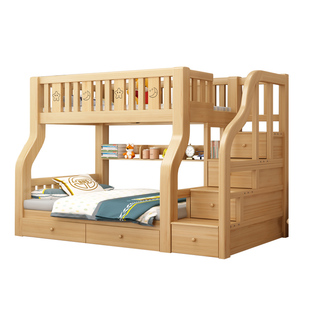 实木上下床双层床两层高低床双人床小户型上下铺木床儿童床子母床