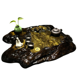 四川小叶桢金丝楠实木茶盘小号茶盘高档茶具整体原木茶几根雕茶盘