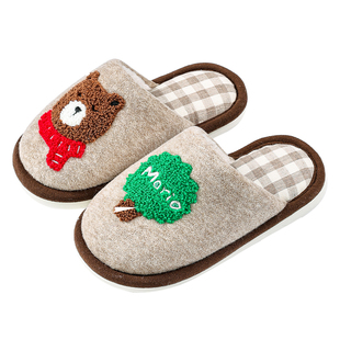 儿童棉拖鞋男童女童冬季2025新款室内亲子中大童男孩家居毛绒拖鞋