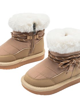 m1m2儿童冬季雪地靴加绒翻毛棉靴