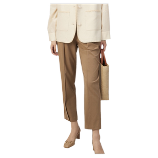 梵凯女休闲裤2024秋直筒小脚时尚休闲西装裤线条感拉高显瘦长裤