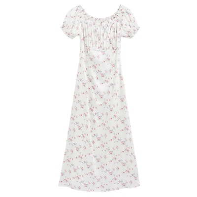 bebe夏季新款长款碎花连衣裙