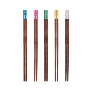 沐林筷子家用一人一色分餐分食专用鸡翅木实木防滑无漆无蜡创意