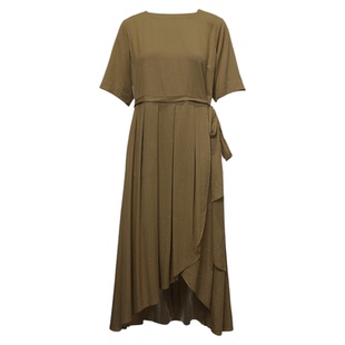 【ZOLLE因为】垂感利落剪裁收腰连衣裙女春夏新品