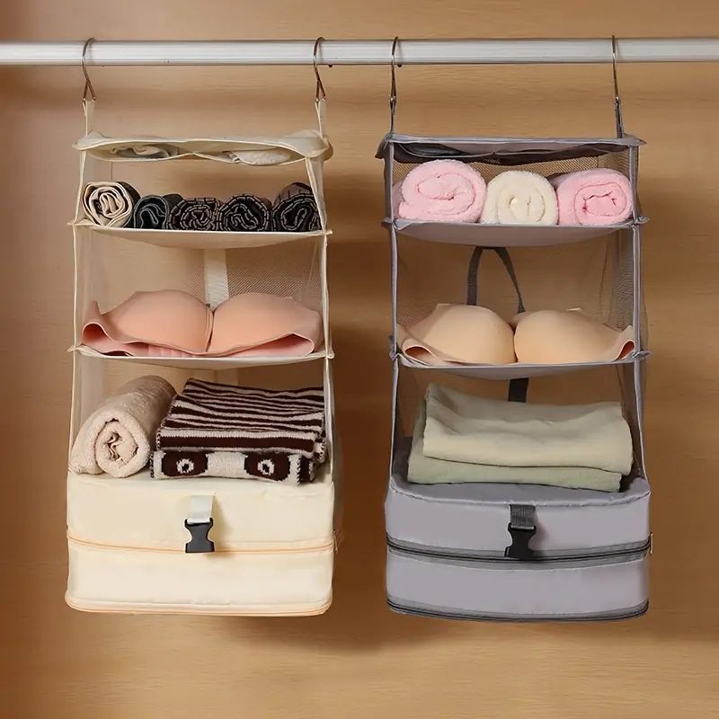 收纳袋便携多功能可折叠分格收纳旅行包寝室衣柜式分层包宿舍悬挂