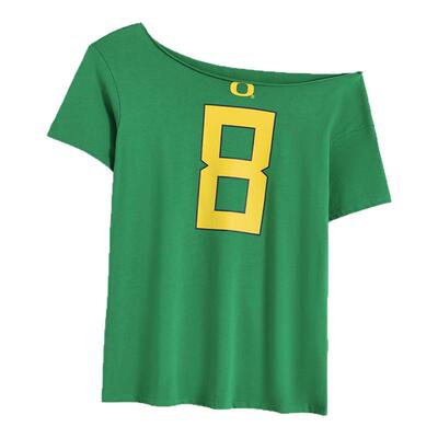 美式字母印花辣妹短袖T恤女露肩