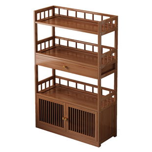 新中式博古架小型茶水柜茶叶茶具茶杯收纳架茶室置物架多层储物架