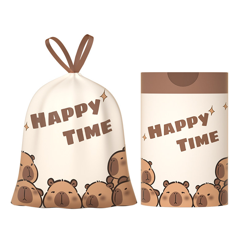 印花抽绳垃圾袋家用手提式加厚家用大号车载塑料袋特厚厨房新款