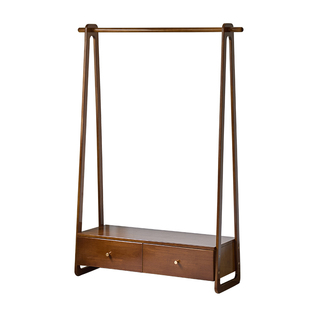 实木落地挂衣架卧室抽屉衣帽架房间床边床尾晚上放衣服家用置物架