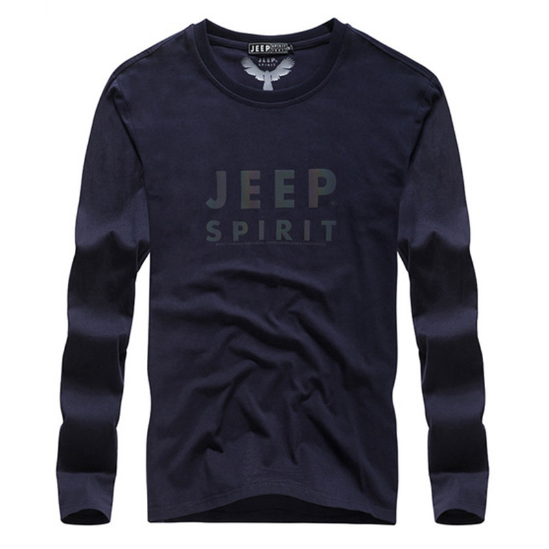 JEEP正品春秋季2022新款男士薄款纯棉打底衫吉普T恤长袖男装旗艦