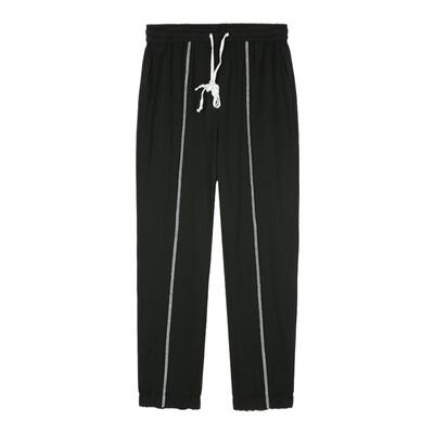 运动黑色宽松青少年直筒休闲裤子