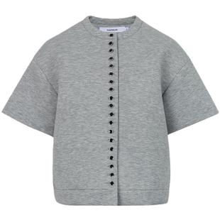 CALVINLUO 空气层纽扣装饰短袖外套 24新品 白/灰色