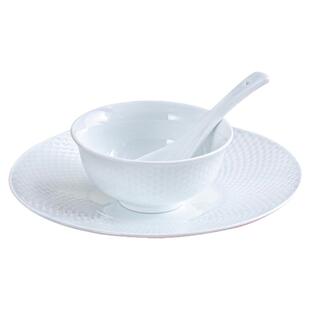 景德镇高温白瓷一人食餐具酒店摆台盘碗勺杯套装中式碗碟盘子组合