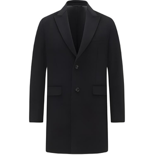 【含羊毛】圣得西男士双面呢大衣25秋冬季新款中长款商务休闲外套