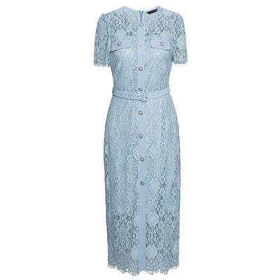 罗衣法式蕾丝系带连衣裙