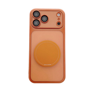 简约新款补妆镜磁吸支架适用苹果17pro手机壳磨砂超薄iPhone16plus透明带镜头膜15带镜子14promax补妆1312