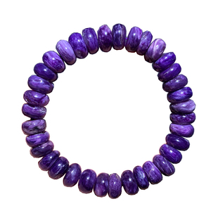 天然紫龙晶桶珠随形手链单圈水晶手串玉化查罗石男女生饰品送礼物