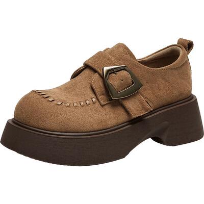 EBLAN/伊伴编织厚底勃肯鞋德比鞋