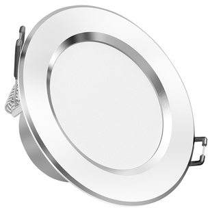 筒灯led天花灯嵌入式家用高亮耐用卧室客厅三色变光简灯射灯孔灯