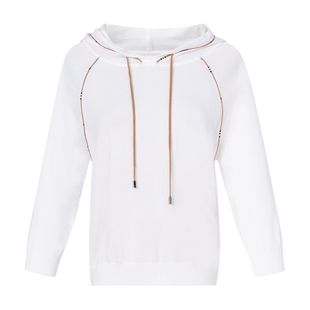 曼德诗连帽抽绳针织衫女2025年夏季新款设计感外套宽松套头上衣