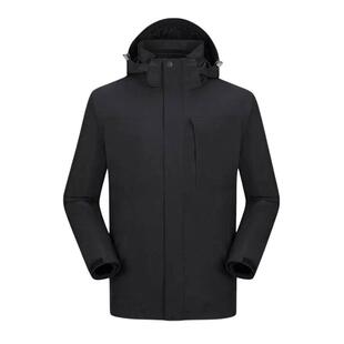 骆驼户外三防黑色冲锋衣男女三合一可拆卸防风防水外套进藏登山服