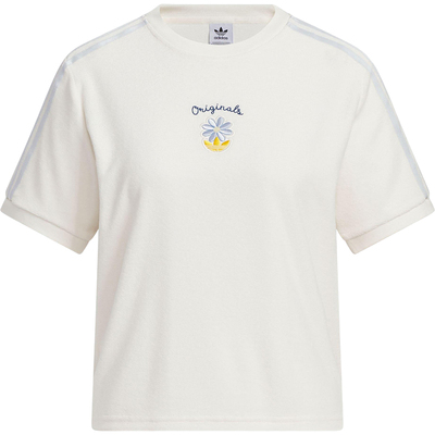 阿迪达斯女士印花透气针织短袖