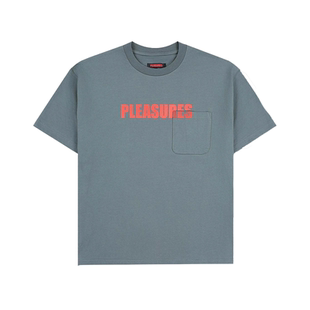 PLEASURES  基础字母logo印花短袖T恤男女同款美式经典全棉半袖