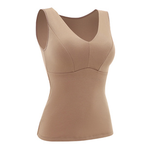 依曼丽冬季舒绒发热保暖内衣女内置聚拢罩杯无刺痒修身舒适背心款