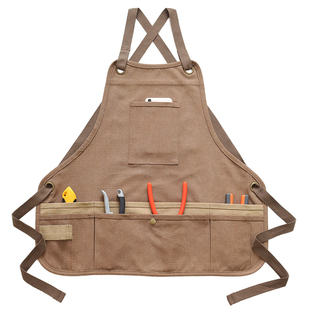 美式短款围裙定制金工手作匠人专用工作服机修工厚帆布工具围腰男