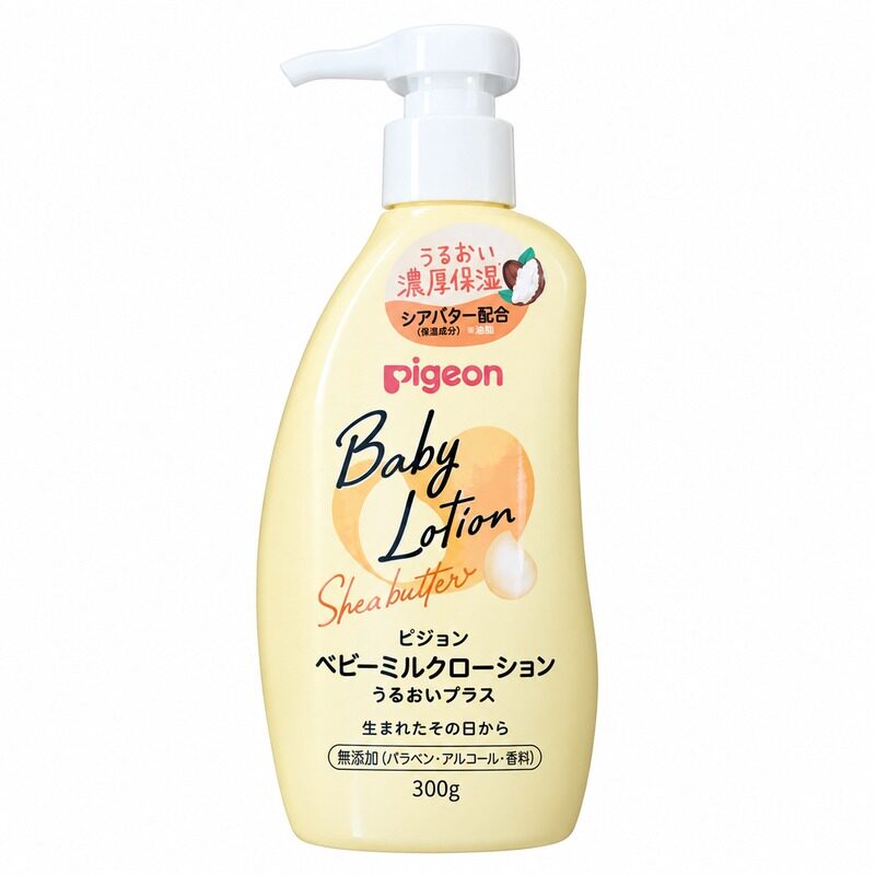 日本贝亲婴儿润肤乳300g泵装瓶装
