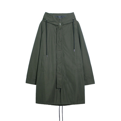 连帽风衣男士中长款冲锋衣夹克